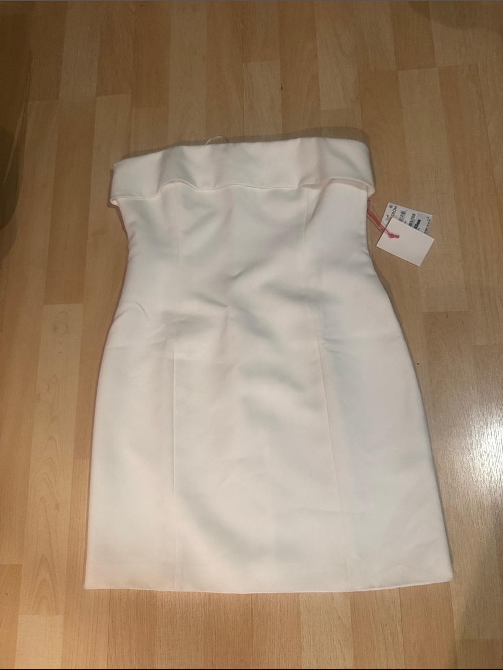 Nordstrom Strapless Cream Fold-Over Cocktail Dress